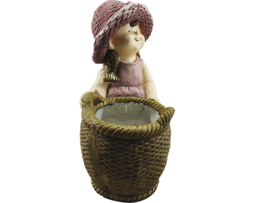 Decoratieve meisjesplantenbak van kunststeen in manddesign voor de tuin