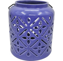 Decoratieve keramische lantaarn met patroon en metalen beugel