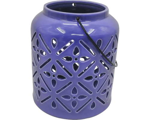 Decoratieve lantaarn van keramiek met handvat