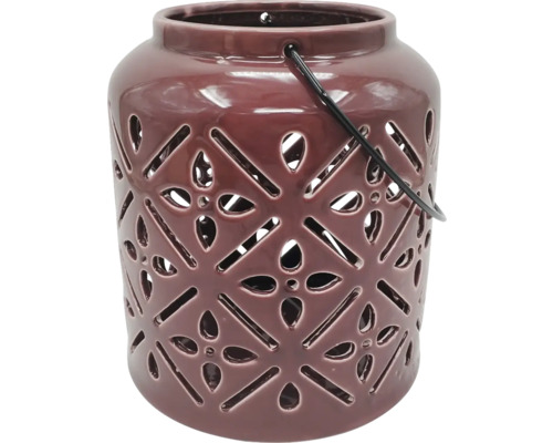 Decoratieve keramische lantaarn met patroon en handvat