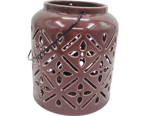 Decoratieve lantaarn van keramiek met handvat