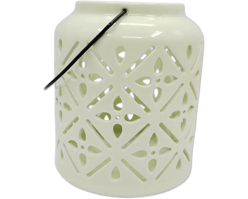 Decoratieve lantaarn van keramiek met patroon en handvat