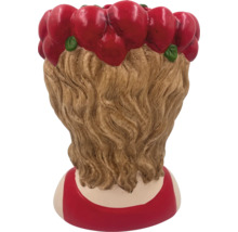 Keramische figuur met appeldecoratie, achteraanzicht