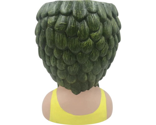 Bloempot in de vorm van een meisje van achteren met geschubd haar