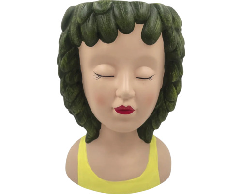 Bloempot in de vorm van een meisjeshoofd