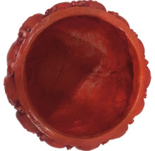 Terracotta bloempot, close-up van bovenaf