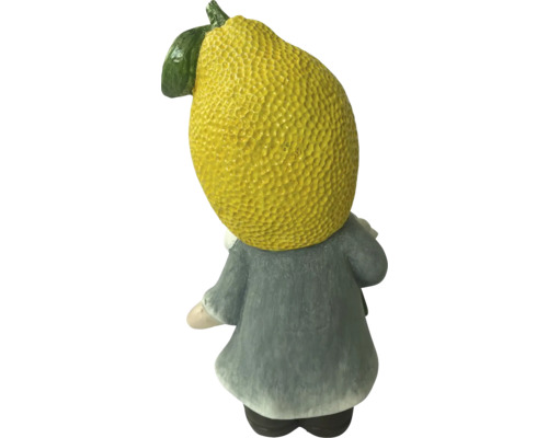 Decoratief tuinbeeld tuinkabouter met citroenhoofd