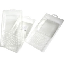 Twee transparante verfbakken voor schilderwerkzaamheden