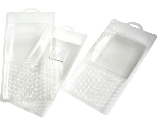 Twee transparante verfbakken voor schilderwerkzaamheden