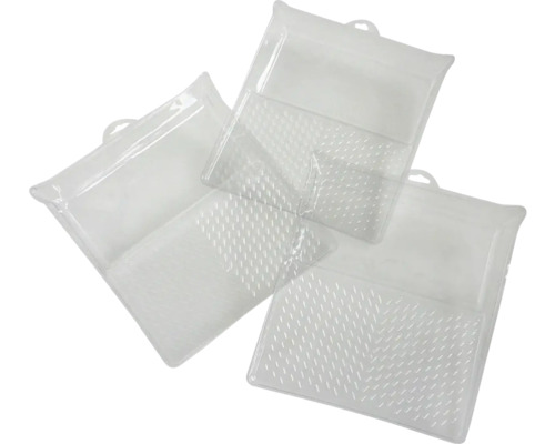 Inzet verfbak transparant 32x34 cm 3 stuks Drie transparante verfroller afdruiprekken van kunststof