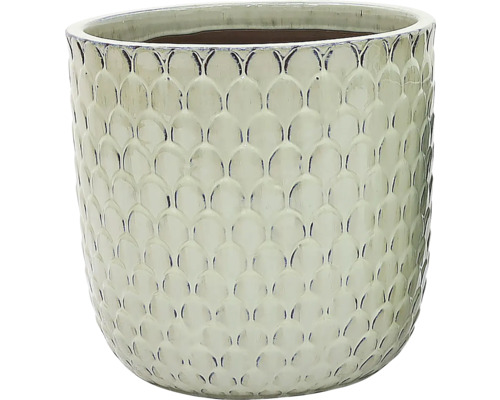 Keramische plantenpot met schubbenpatroon