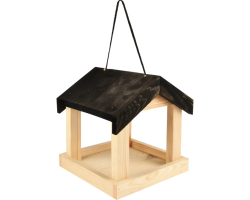 Vogelhuis met donker dak en ophangsysteem