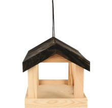 Houten vogelhuis met ophangkoord