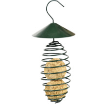 Vogelhuis met spiraalvormige voederdispenser en vogelvoer