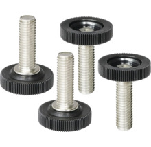 Stelvoeten van metaal met gekartelde kunststof voet