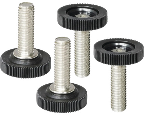 Stelvoeten van metaal met gekartelde kunststof voet