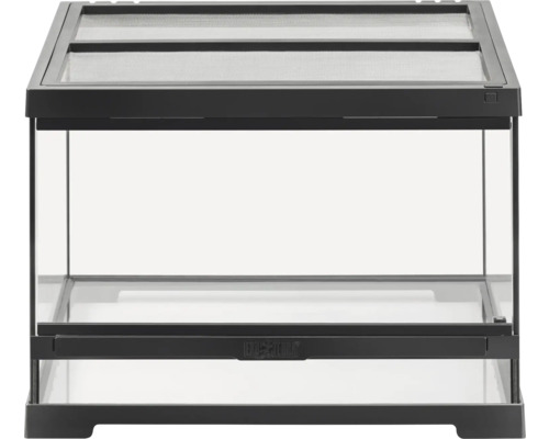 Terrarium van glas met gaasdeksel