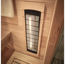 Close-up van een infraroodstraler in een sauna