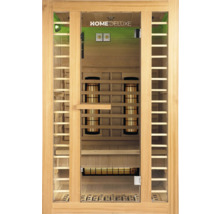 Sauna met infraroodstralers en glazen deur