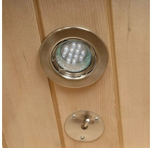 LED-lamp en temperatuursensor in een sauna