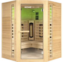 Binnensauna met glazen elementen en houten bekleding
