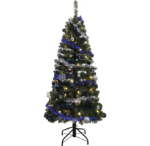 Versierde kerstboom met ballen en slingers