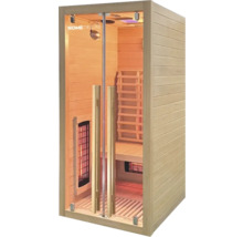 Houten infraroodsauna met glazen deur en binnenverlichting