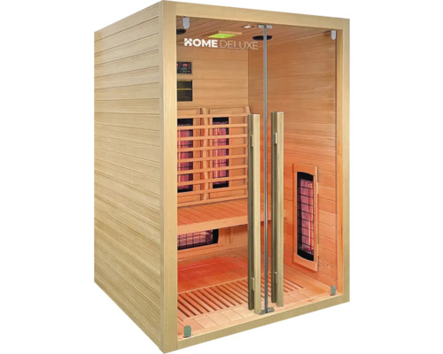 Infraroodsauna met glazen deur en houten bekleding