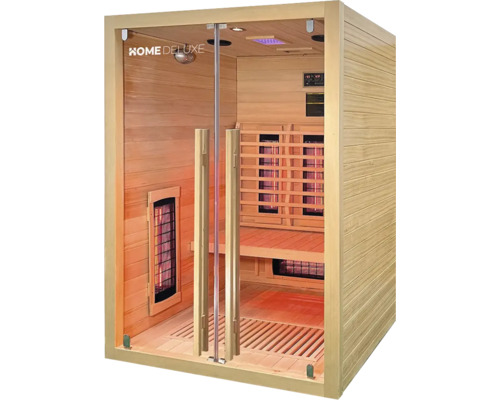 Infraroodsauna met glazen voorkant en houten bekleding van het merk Home Deluxe
