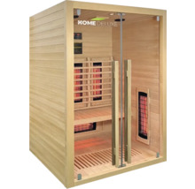 Houten infraroodsauna met glazen deur en infraroodstralers