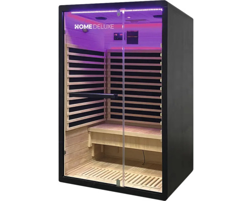 Infraroodsauna met glazen deur en houten interieur