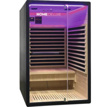 Infraroodsauna met glazen deur en houten interieur
