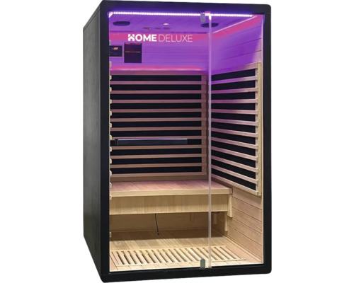 Infraroodsauna met glazen deur en houten interieur