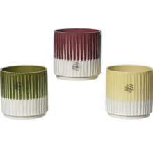 Keramische potten met geribbelde structuur en kleurverloop, vervaardigd in Portugal