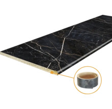 Werkblad met marmerlook en kantenband