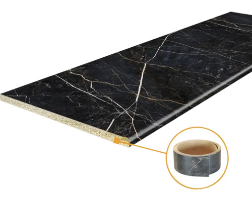 PICCANTE Kantenband voor aanrechtblad dark grey marble E14-754 , 4100x40 mm Werkblad met marmerlook en kantenband