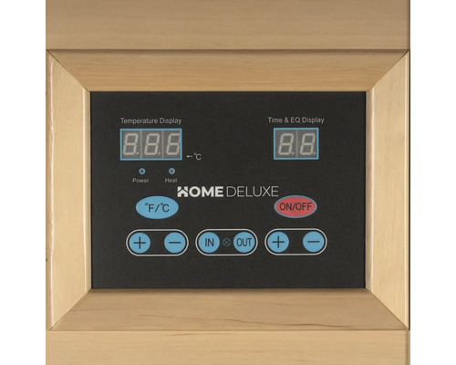 Bedieningspaneel voor sauna met temperatuurweergave en tijdinstelling