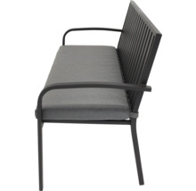 Tuinbank met armleuningen en grijze kussens