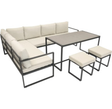 Tuinmeubelset met bank, tafel en krukken