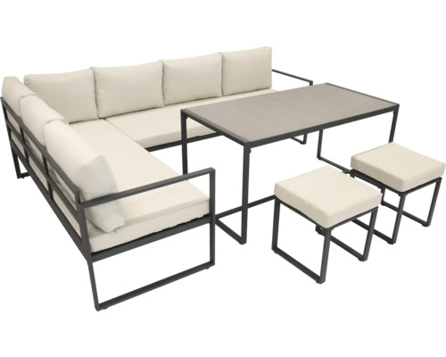 Tuinmeubelset met bank, tafel en krukken