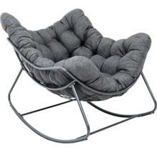 Schommelstoel met metalen frame en gestoffeerde bekleding