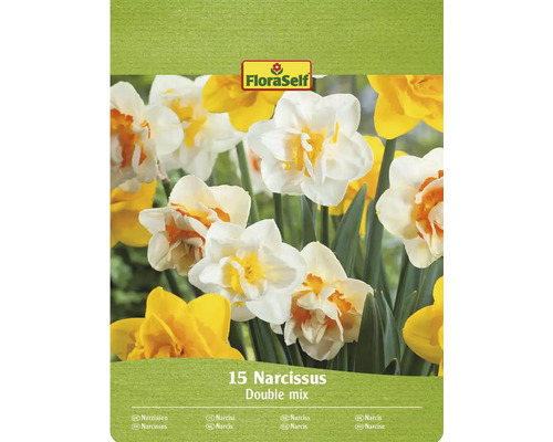 FLORASELF Bloembollen Narcis Narcissus Double Mix 15 st Verpakking met 15 narcissen, dubbele mix