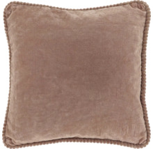 Vierkant decoratief kussen van velours met geribbelde rand