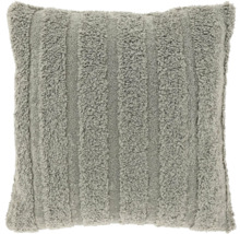 Vierkant kussen met verticaal ribbelpatroon en teddyvachtstructuur