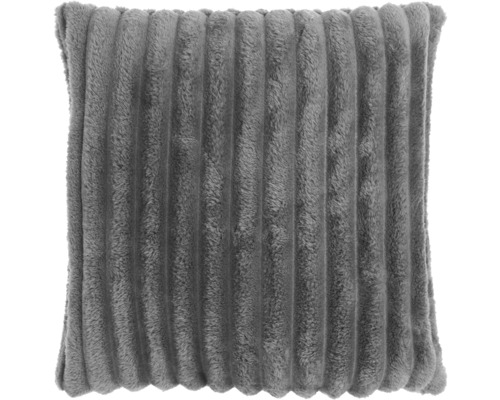 Grijs kussen met ribstructuur