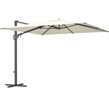 Vrijhangende parasol met rechthoekig scherm en stevige voet