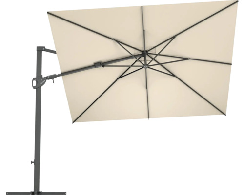 Rechthoekige parasol met mast en metalen frame