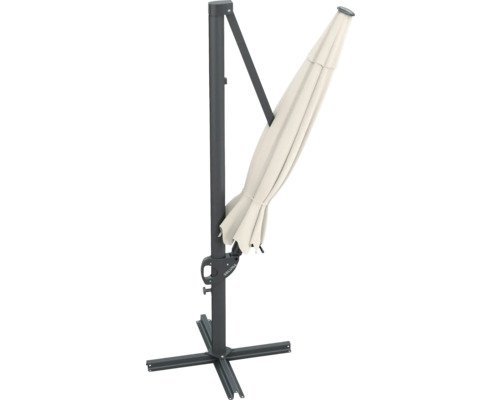 Gesloten zweefparasol met parasolvoet