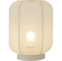 Tafellamp met stoffen kap en ronde voet