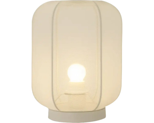 Tafellamp met stoffen kap en ronde voet